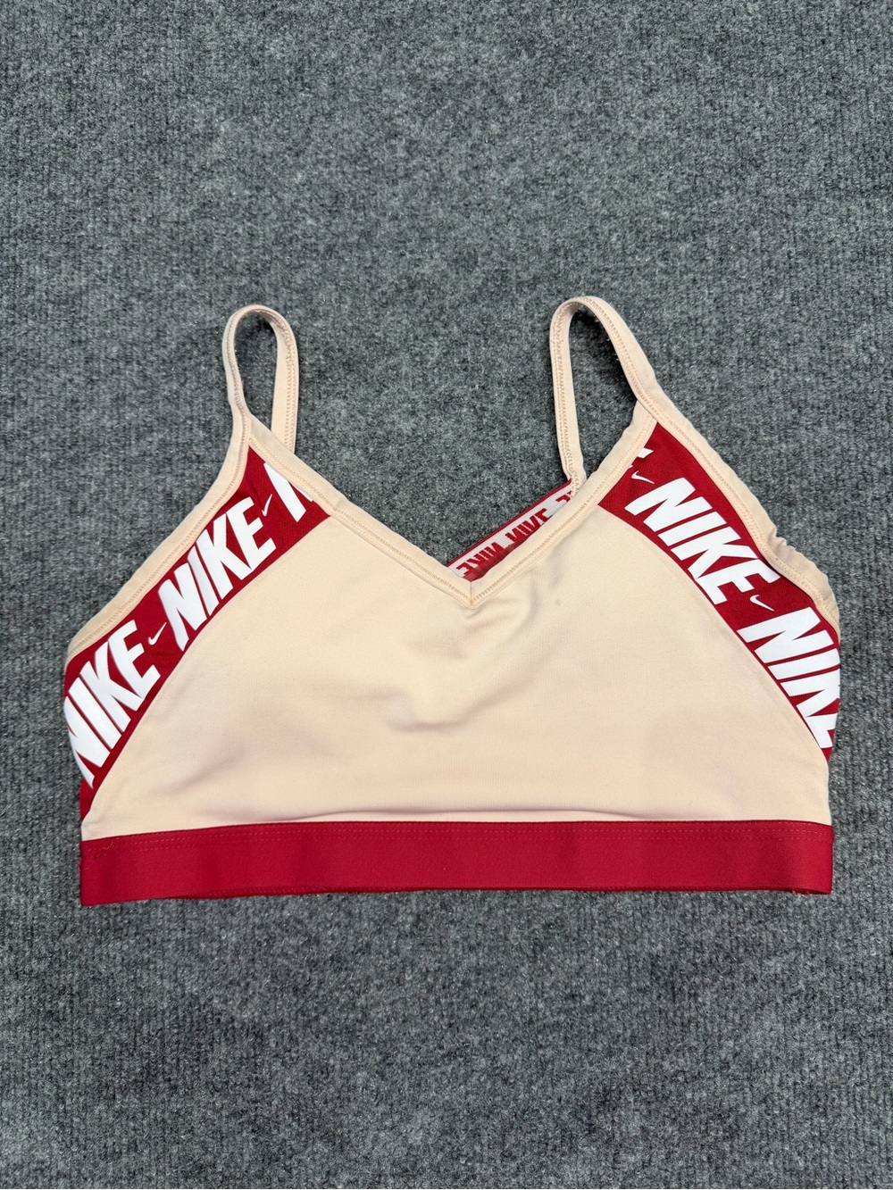 Nike Women’s Beige & Red Sports Bralette